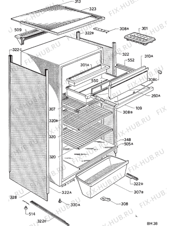 Взрыв-схема холодильника Rex RA20N - Схема узла Housing 001
